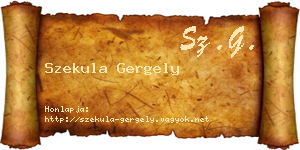 Szekula Gergely névjegykártya